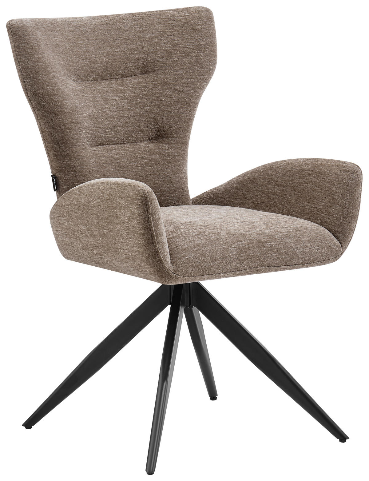 ARMLEHNSTUHL  Sitzfläche 360° drehbar Chenille  Schwarz, Taupe  - Taupe/Schwarz, MODERN, Holz/Textil (58/89/62,5cm) - Livetastic