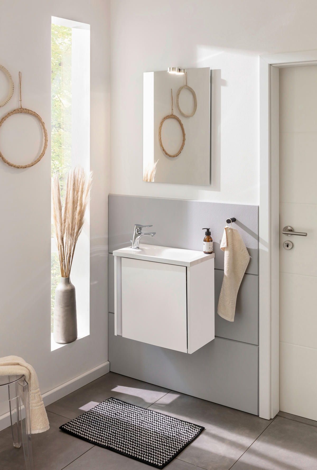 GÄSTEBAD - Weiss, Konventionell, Glas/Holzwerkstoff (50cm) - Xora