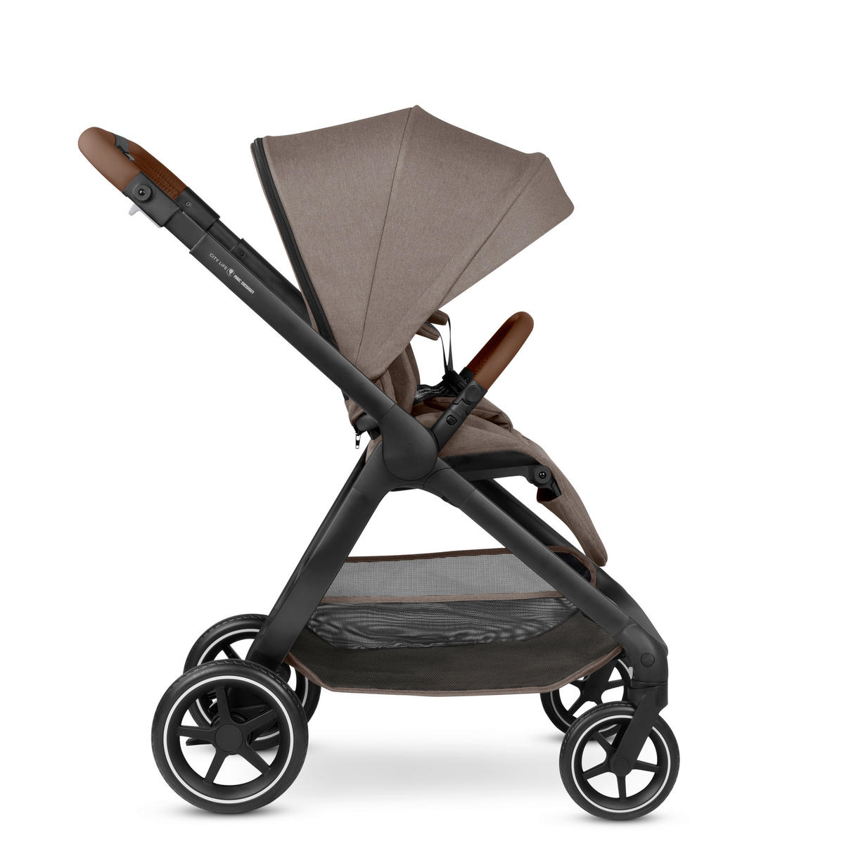 KINDERWAGENSET City Life 3in1 Set Calla  - Schwarz/Cappuccino, Basics, Textil/Metall (82/52/107.5cm) - ABC Design