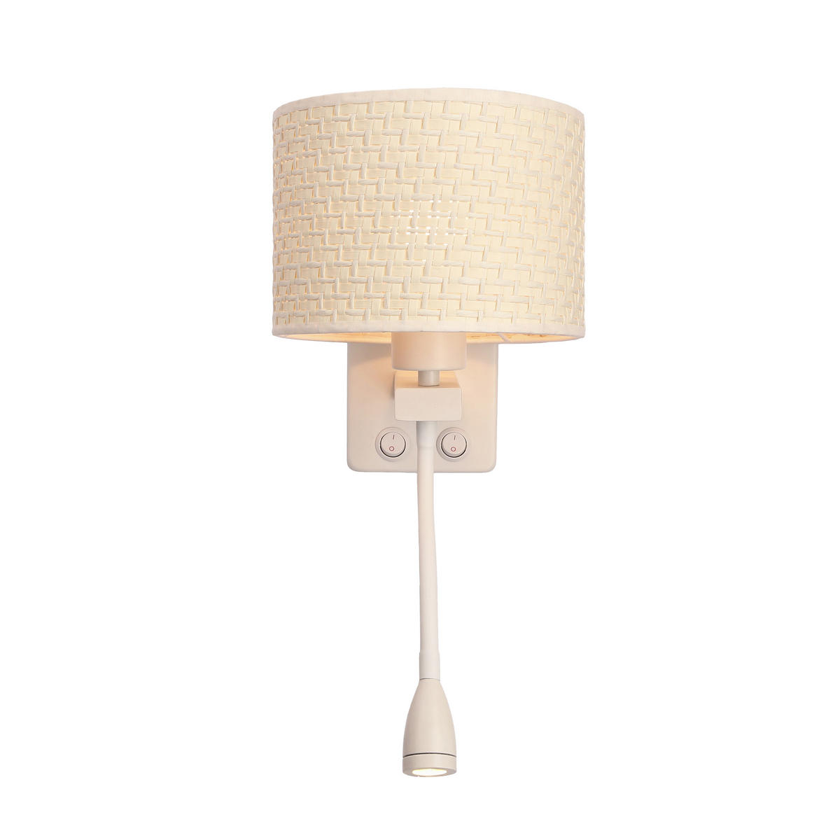 WANDLEUCHTE Polo 18/22/44 cm   - Creme/Weiß, Basics, Kunststoff/Metall (18/22/44cm)
