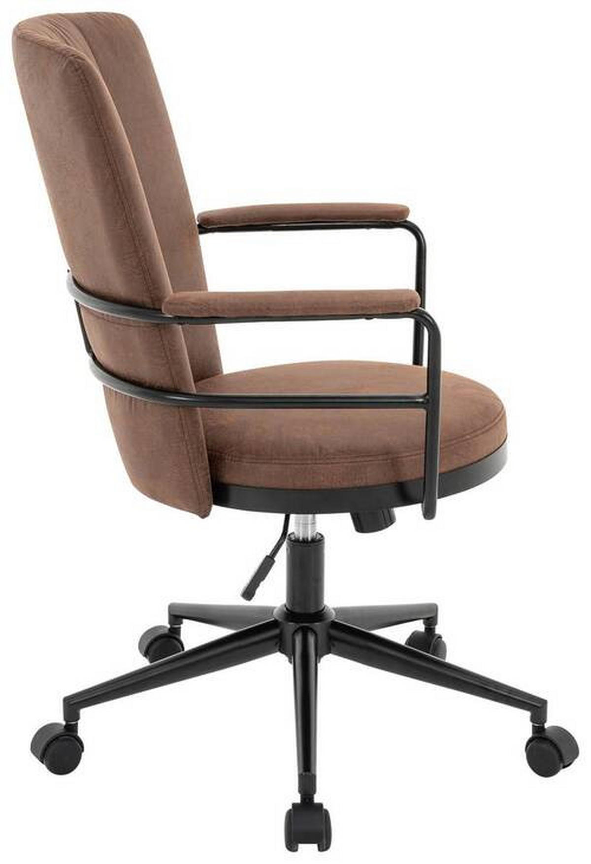 DREHSTUHL  in Mikrofaser Braun, Schwarz  - Schwarz/Braun, Design, Kunststoff/Textil (64/89,5-97,5/64cm) - Carryhome