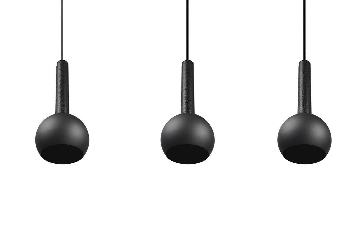 HÄNGELEUCHTE 100/200/20 cm  - Schwarz, Design, Leder/Metall (100/200/20cm) - Cinque