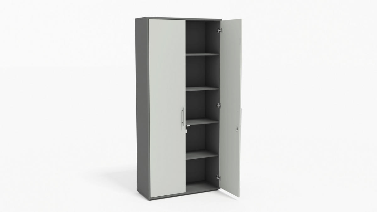 AKTENSCHRANK Anthrazit, Hellgrau  - Anthrazit/Hellgrau, MODERN, Holzwerkstoff (128,5/185,6/33cm) - MID.YOU