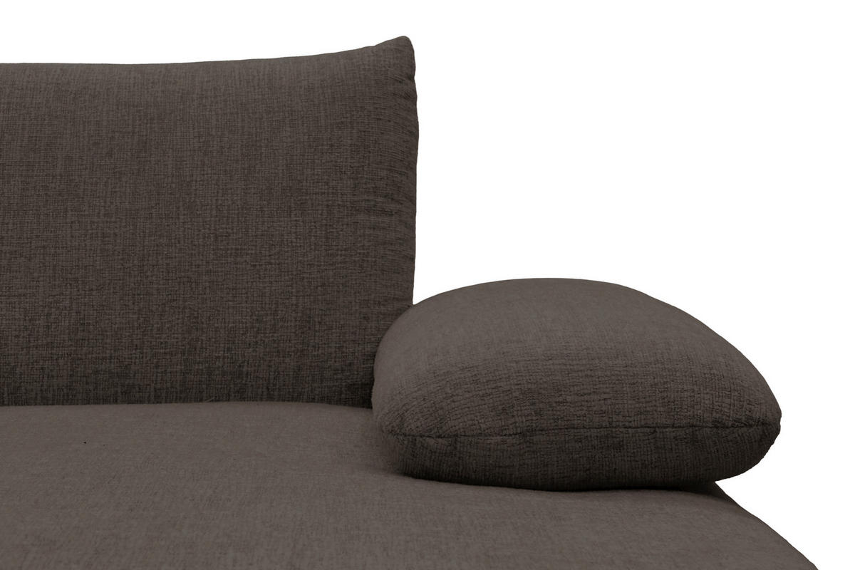 ECKSOFA 200 030 Dunkelbraun Chenille  - Beige/Dunkelbraun, MODERN, Textil/Metall (274/155cm) - Livetastic
