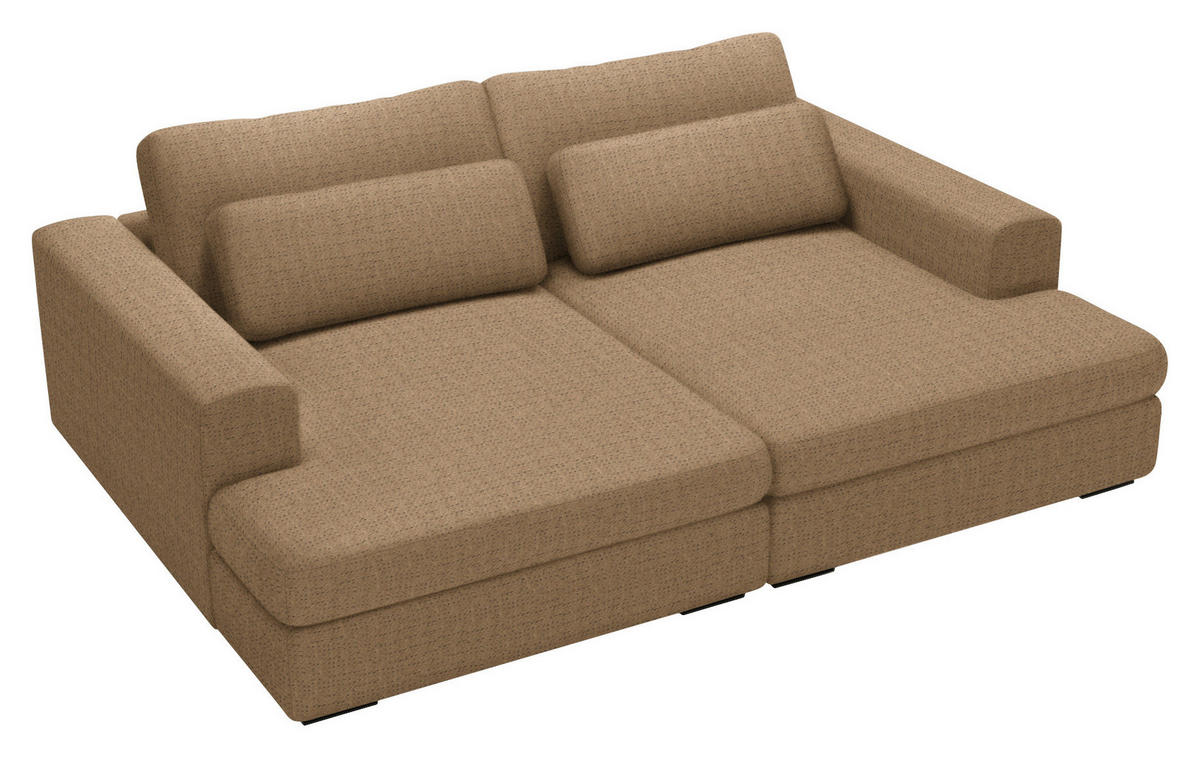 BIGSOFA in Chenille Rostfarben  - Rostfarben/Schwarz, Design, Textil (223/80/158cm) - Lomoco