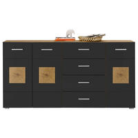 SIDEBOARD  in 180/92/38 cm  - Silberfarben/Schwarz, Design, Holzwerkstoff/Kunststoff (180/92/38cm) - MID.YOU