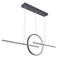 LED-HÄNGELEUCHTE 124/10,5/150 cm   - Opal/Graphitfarben, Design, Kunststoff/Metall (124/10,5/150cm) - Globo