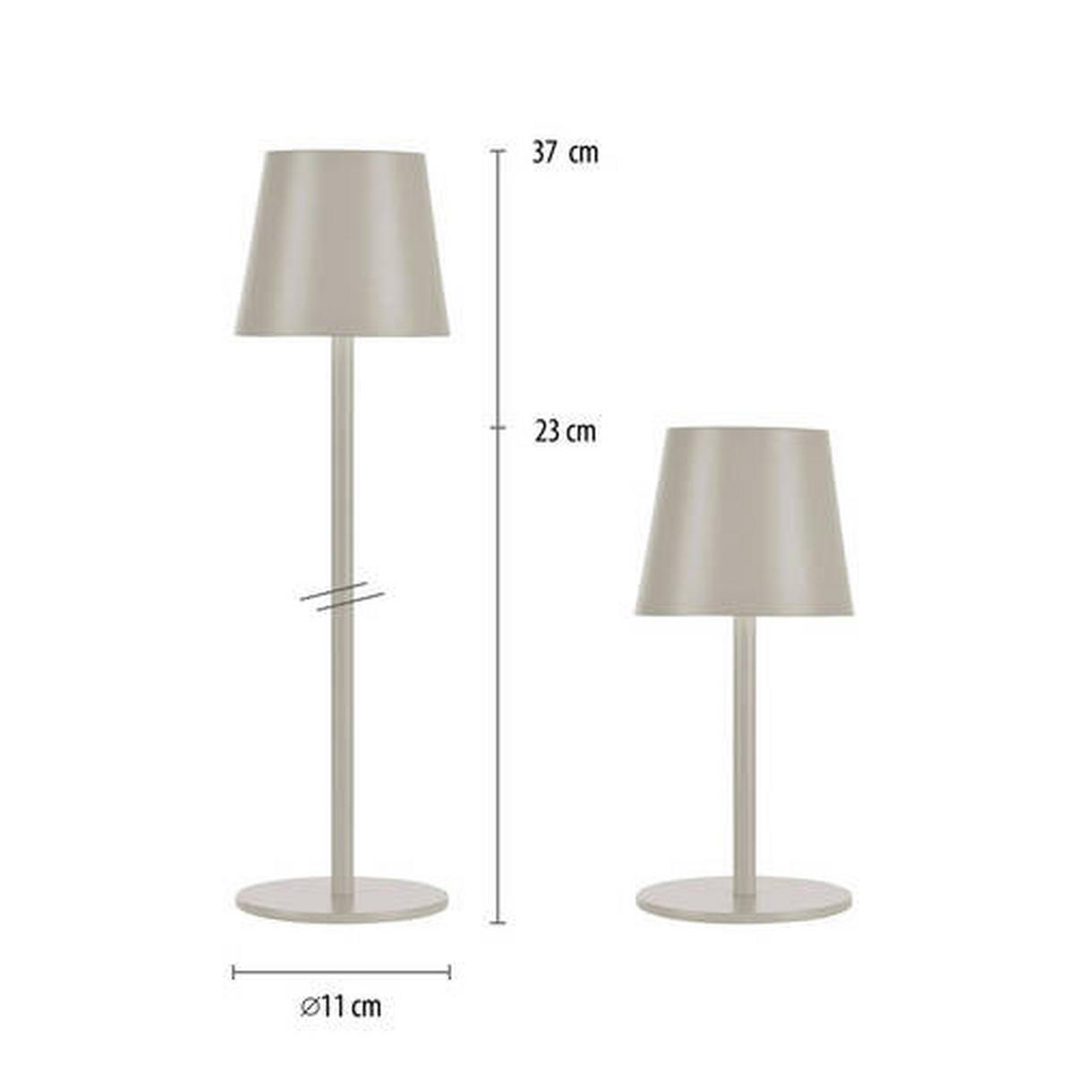 PUNJIVA STONA LAMPA - bež-siva, Konvencionalno, metal/plastika (11/11/37cm)
