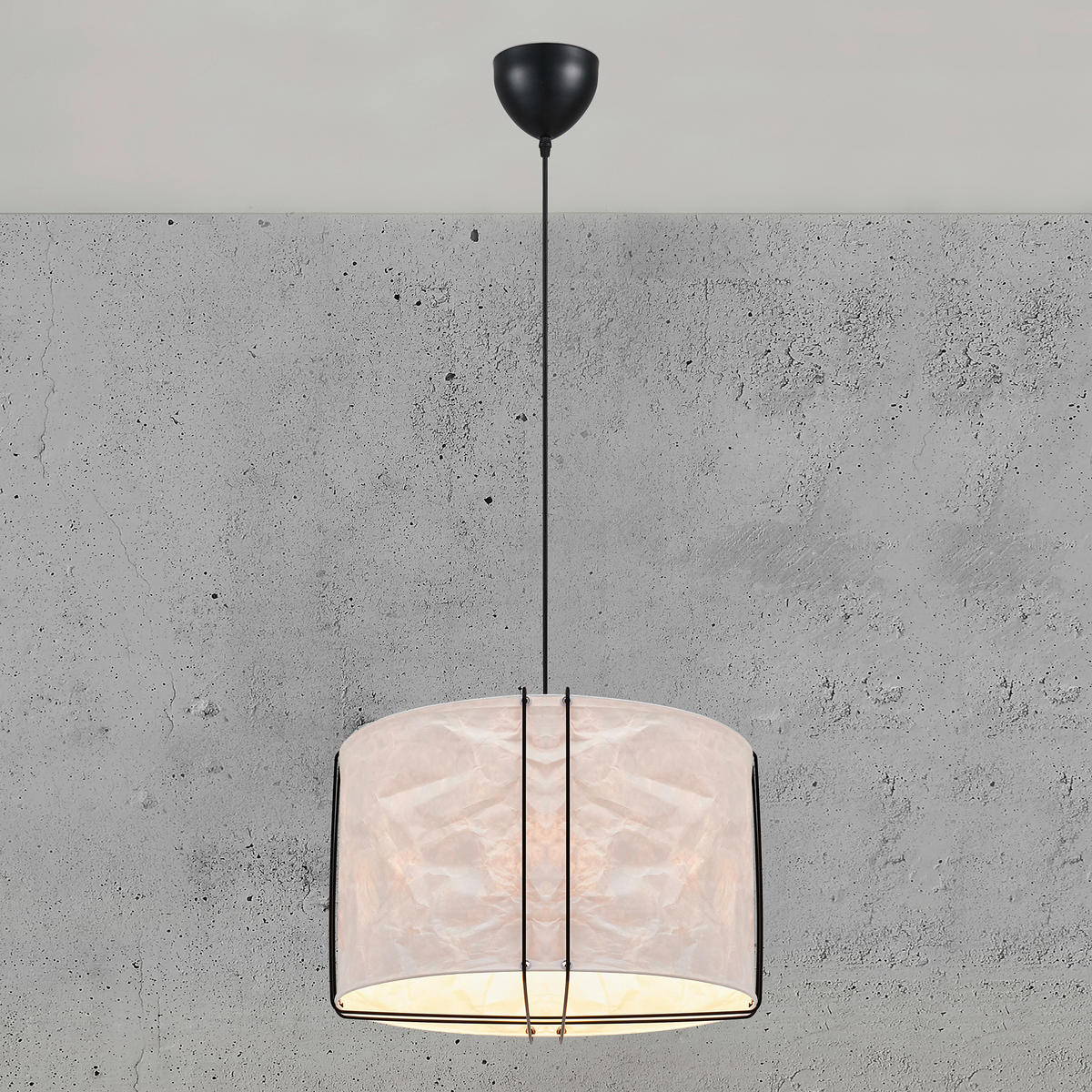 HÄNGELEUCHTE Cardine 50/37,5 cm   - Schwarz/Weiß, Design, Kunststoff/Metall (50/37,5cm) - Nordlux