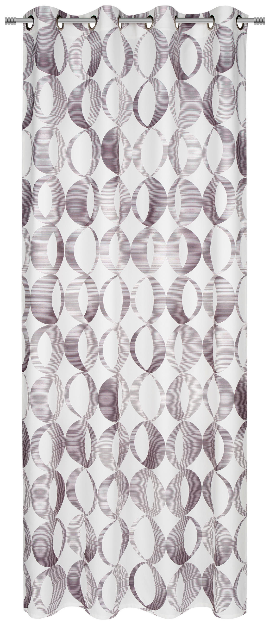 ZÁVĚS S OČKY, neprůsvitné, 140/255 cm - barvy stříbra, Lifestyle, textil (140/255cm) - Novel