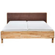 BETT 180/200 cm,  in Hellbraun, Wildeiche,  - Hellbraun/Wildeiche, Natur, Holz/Textil (180/200cm) - Linea Natura