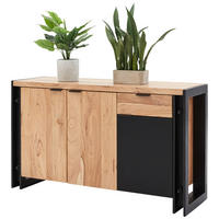 SIDEBOARD 135/80/45 cm  - svart/naturfärgad, Lifestyle, metall/trämaterial (135/80/45cm) - Zandiara