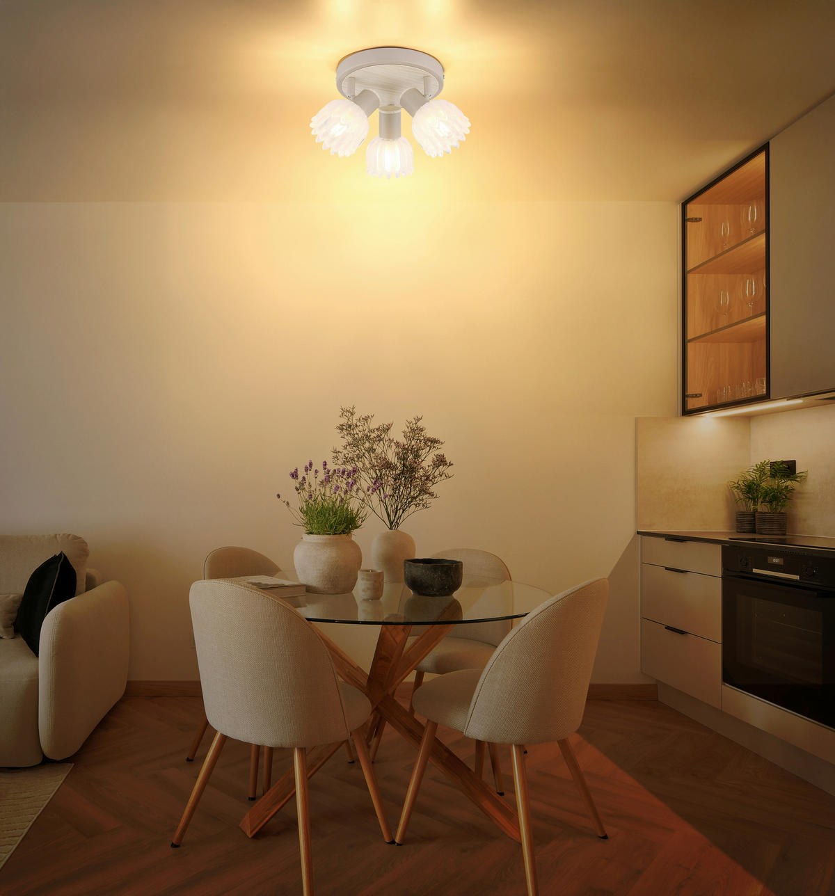 STRAHLER 34/12,5 cm   - Sandfarben, KONVENTIONELL, Glas/Metall (34/12,5cm) - Globo