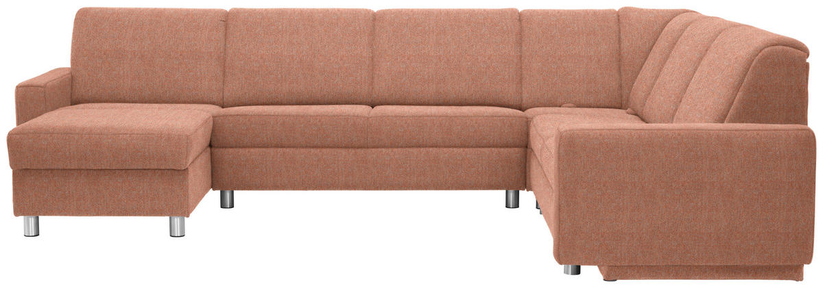 WOHNLANDSCHAFT  in Chenille Orange  - Alufarben/Orange, KONVENTIONELL, Kunststoff/Textil (158/322/236cm) - Sedda