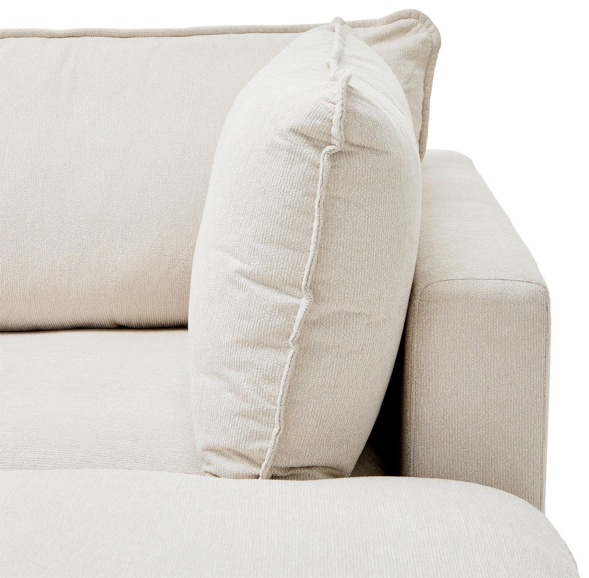 ROHOVÁ SEDACIA SÚPRAVA, textil, krémová - krémová/tmavohnedá, Basics, drevo/textil (301/315cm) - Livetastic