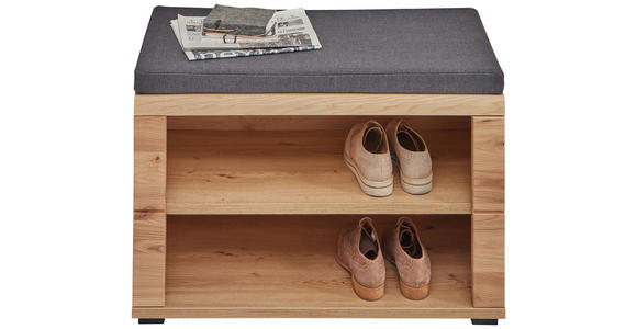 GARDEROBENBANK  in 80/53/40 cm  - Eichefarben/Anthrazit, Natur, Holz/Holzwerkstoff (80/53/40cm) - Linea Natura