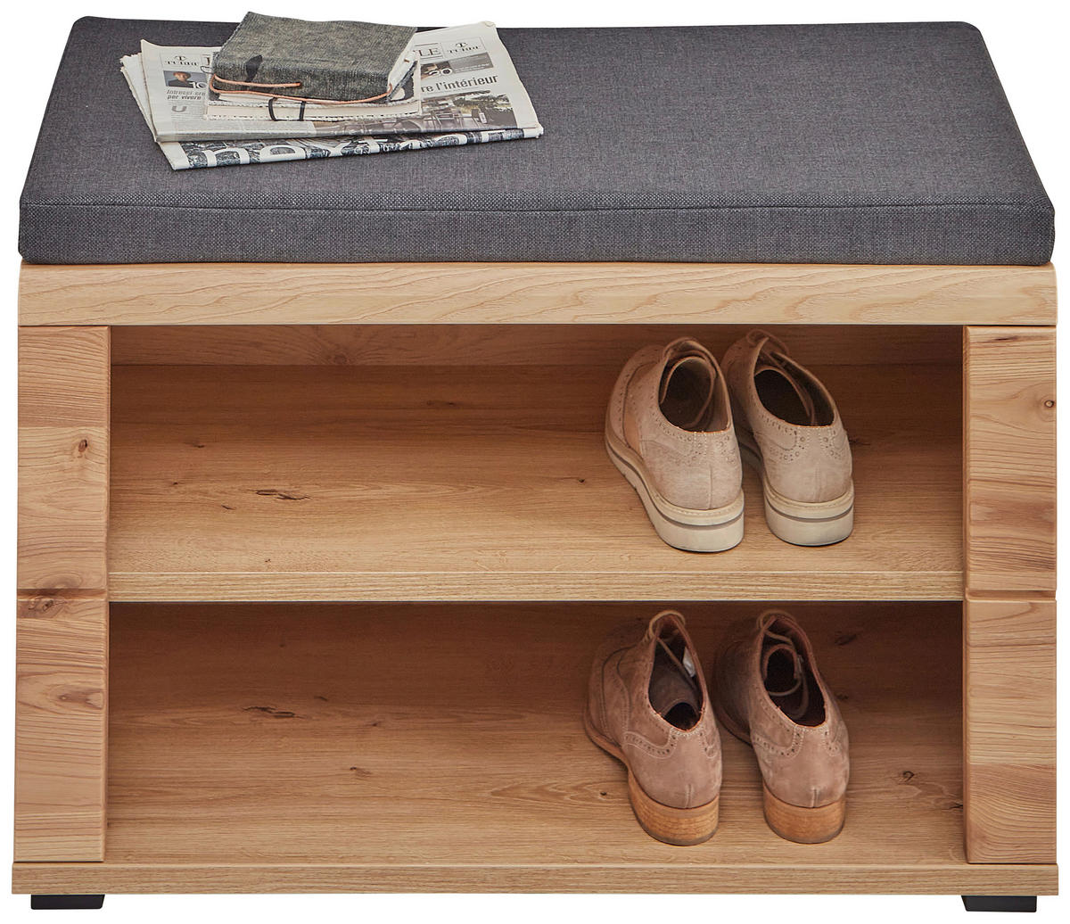 GARDEROBNA KLOP barve hrasta, barve jesena - barve jesena/barve hrasta, Natur, umetna masa/leseni material (80/53/40cm) - Linea Natura