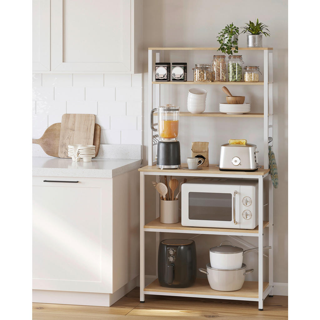 Thumbnail - Mid.you Regal, Weiß, Eiche, Metall, Holzwerkstoff, 6 Fächer, 80x167x40 cm, stehend, Wohnzimmer, Regale, Bücherregale