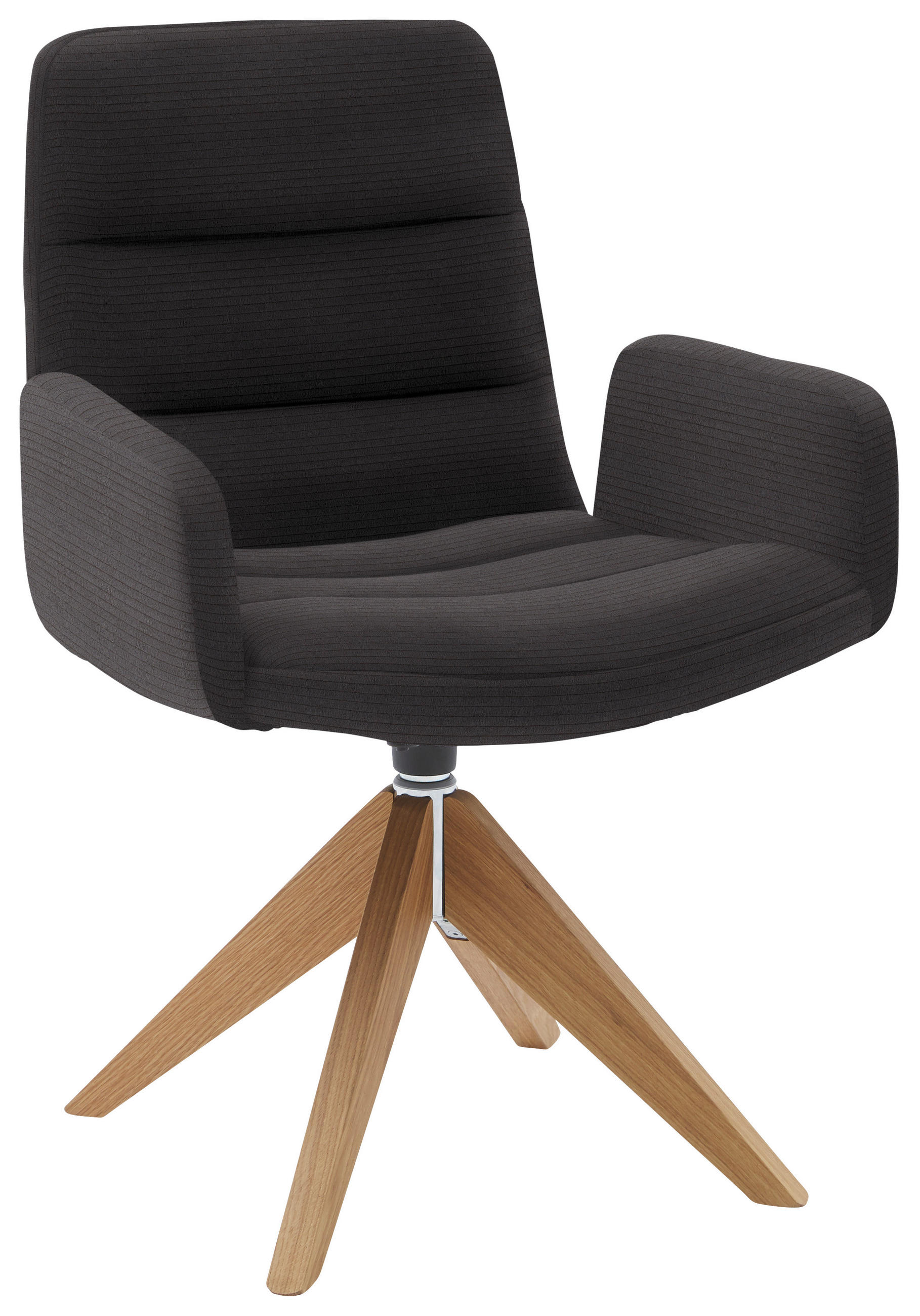 ARMLEHNSTUHL  in Cord  - Naturfarben/Mokka, Design, Holz/Textil (61/88/66cm) - Dieter Knoll