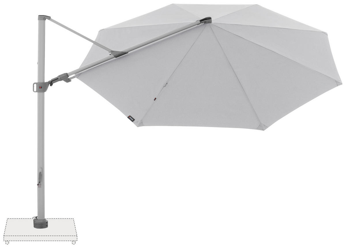 AMPELSCHIRM 340 cm Hellgrau  - Silberfarben/Hellgrau, Basics, Textil/Metall (340/340cm) - KNIRPS