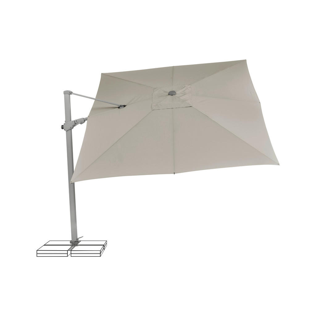 Thumbnail - Suncomfort by Glatz Ampelschirm, Silber, Taupe, Textil, 330x270 cm, 360° drehbar, Sonnen- & Sichtschutz, Sonnenschirme, ...