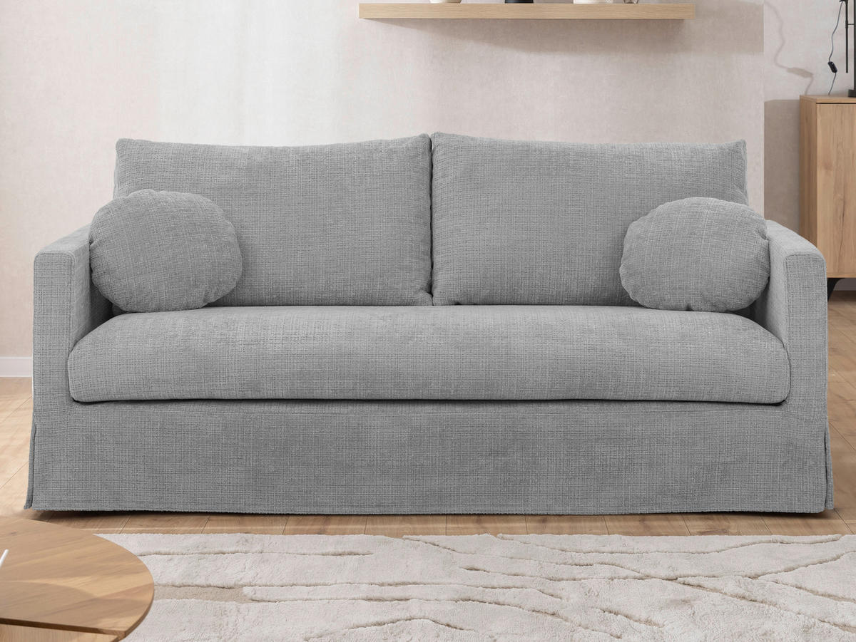 3-SITZER-BEZUG - Hellgrau, Design, Textil (195/89/95cm) - P & B
