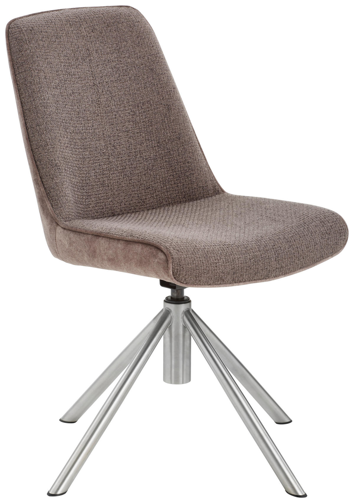 STUHL Flachgewebe Edelstahlfarben, Cappuccino  - Edelstahlfarben/Cappuccino, Design, Textil/Metall (49/88/64cm) - Novel