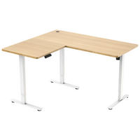 ECKSCHREIBTISCH  Weiß, Eichefarben höhenverstellbar  - Eichefarben/Weiß, MODERN, Holzwerkstoff/Metall (160/74,5/119/140cm) - MID.YOU