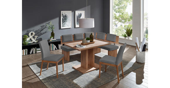 ECKBANKGRUPPE in Textil, Holzwerkstoff Eichefarben, Graubraun - Eichefarben/Graubraun, KONVENTIONELL, Holzwerkstoff/Textil - Cantus