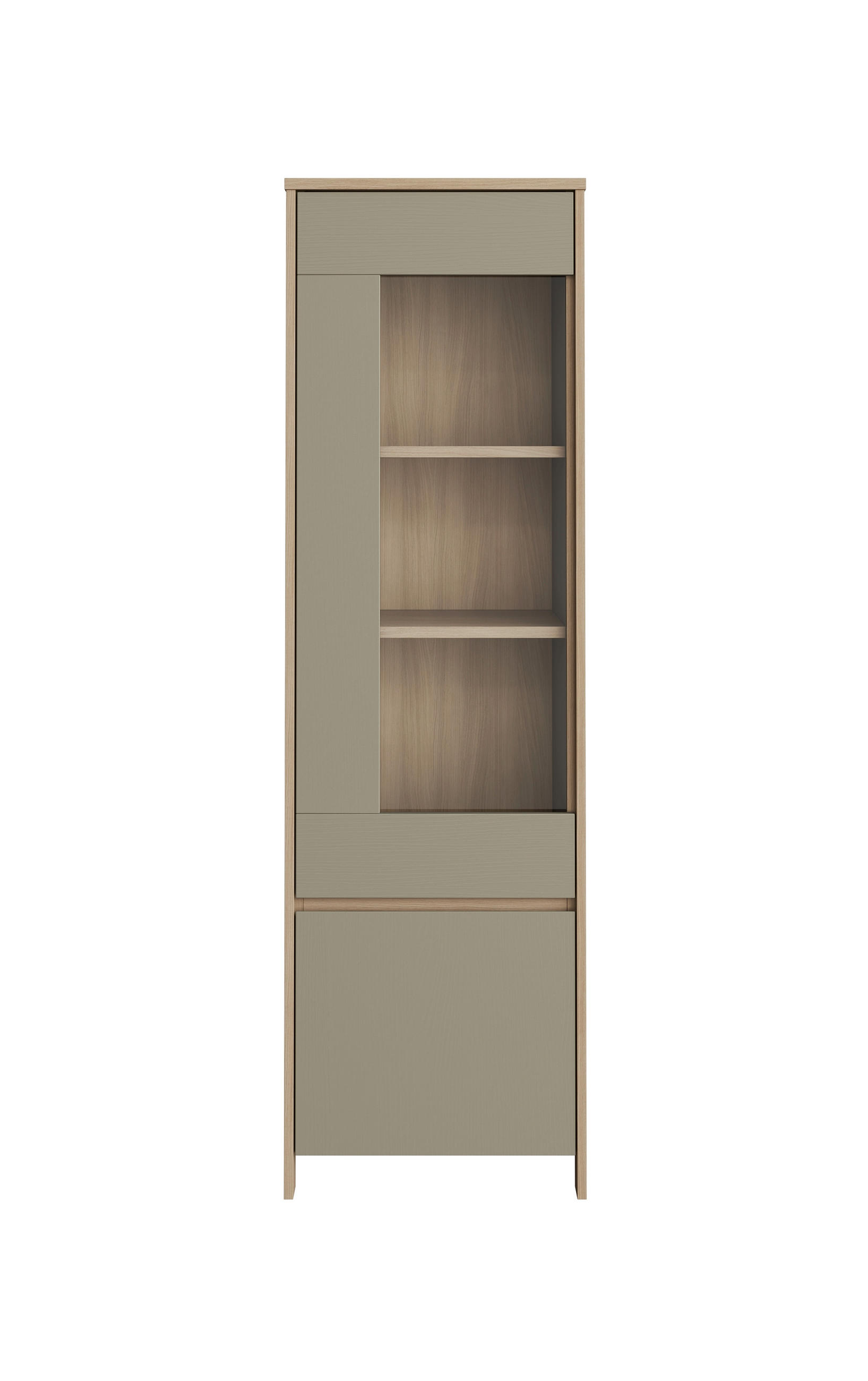 VITRINE  in Eukalyptusholzfarben  - Eichefarben/Eukalyptusholzfarben, Design, Holzwerkstoff (58/195/39cm) - MID.YOU