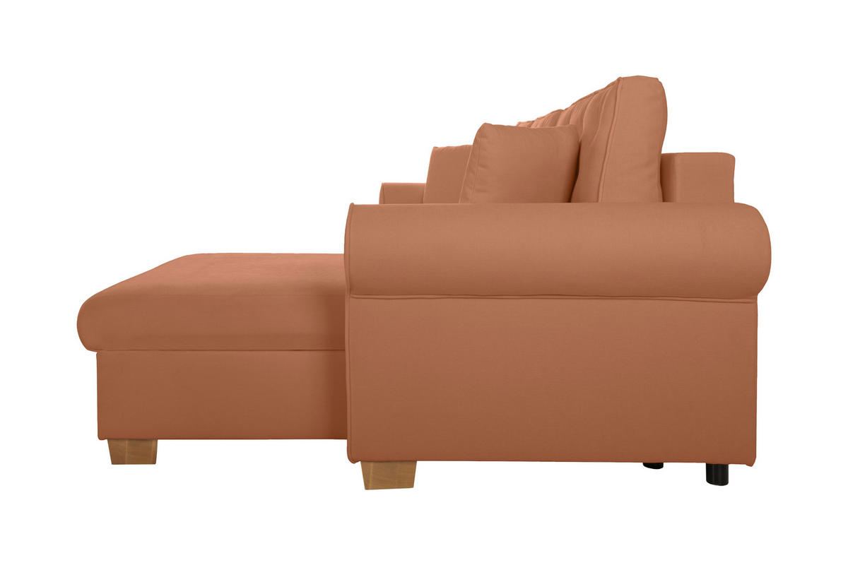 ECKSOFA in Rostfarben  - Rostfarben/Buchefarben, Design, Holz/Textil (266/161cm) - MID.YOU