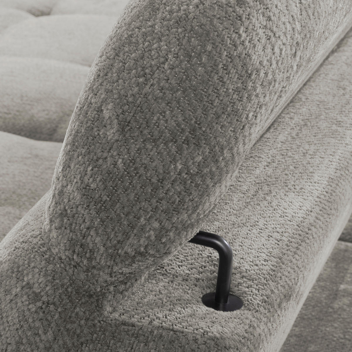 ECKSOFA  Webstoff Greige  - Greige/Schwarz, Design, Textil/Metall (195/268cm) - Livetastic