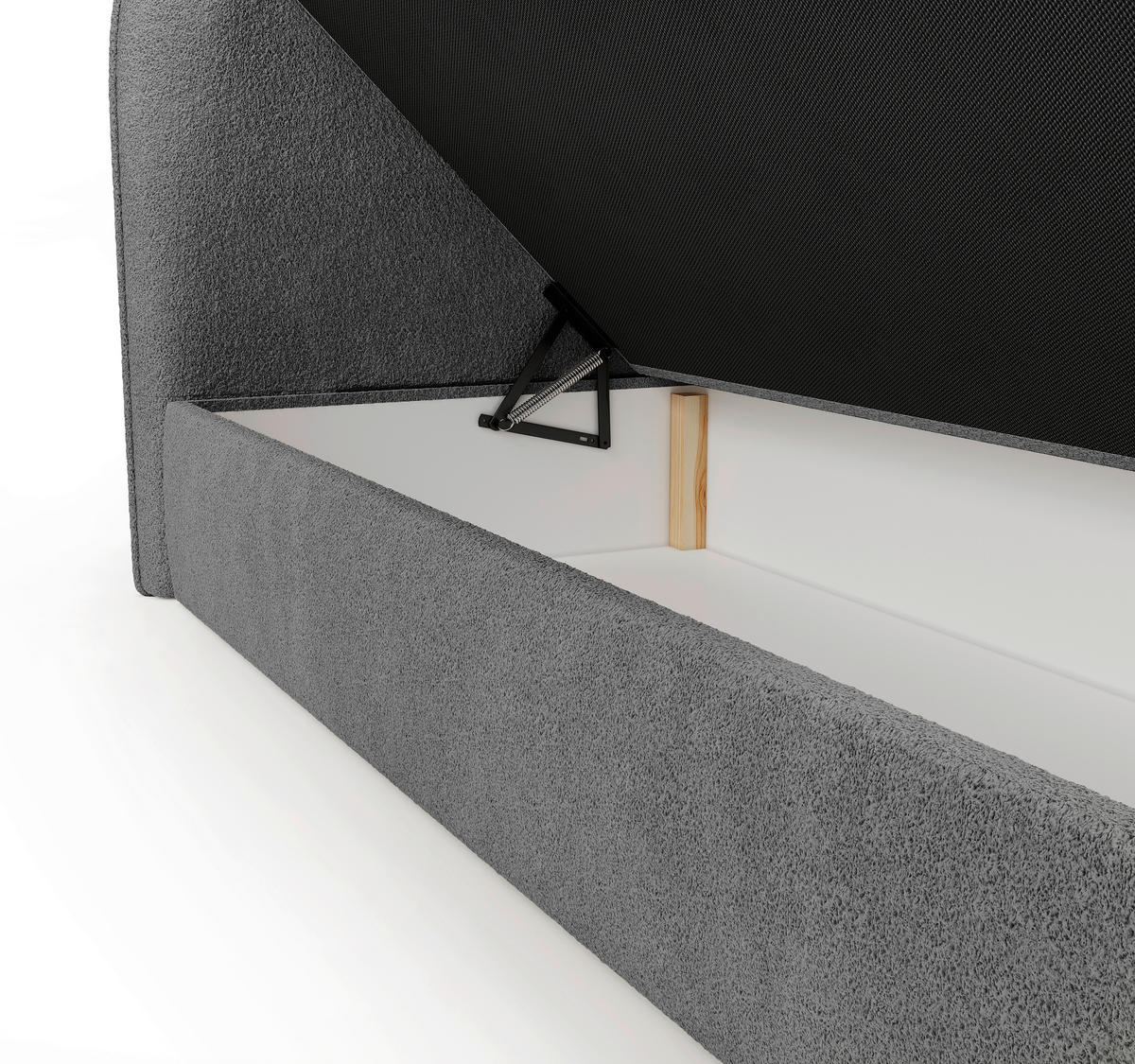 BOXBETT 180/200 cm  in Dunkelgrau  - Dunkelgrau/Schwarz, Design, Holz/Holzwerkstoff (180/200cm) - Chameo