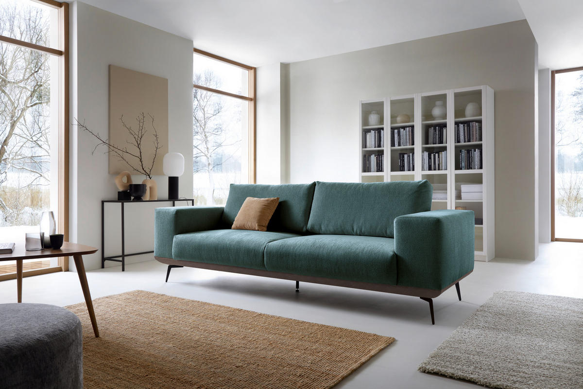 2-SITZER-SOFA in Chenille Anthrazit  - Anthrazit/Schwarz, Design, Holz/Textil (260/87/95cm) - MID.YOU