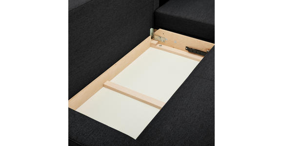 ECKSOFA in Flachgewebe Schwarz - Eiche Wotan/Schwarz, KONVENTIONELL, Holz/Textil (255/157cm) - Carryhome