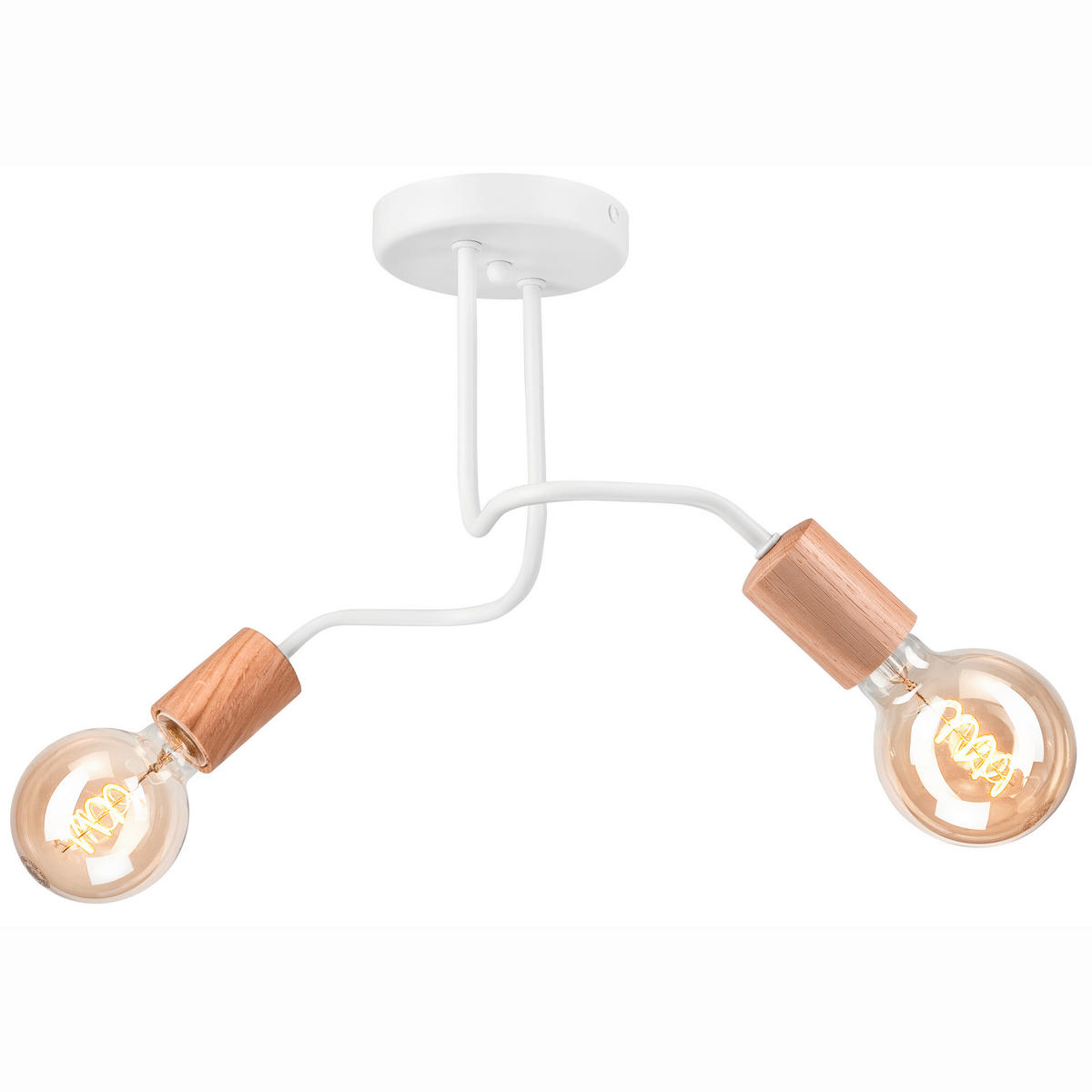 DECKENLEUCHTE  45/26 cm    - Weiß, Basics, Holz/Metall (45/26cm)