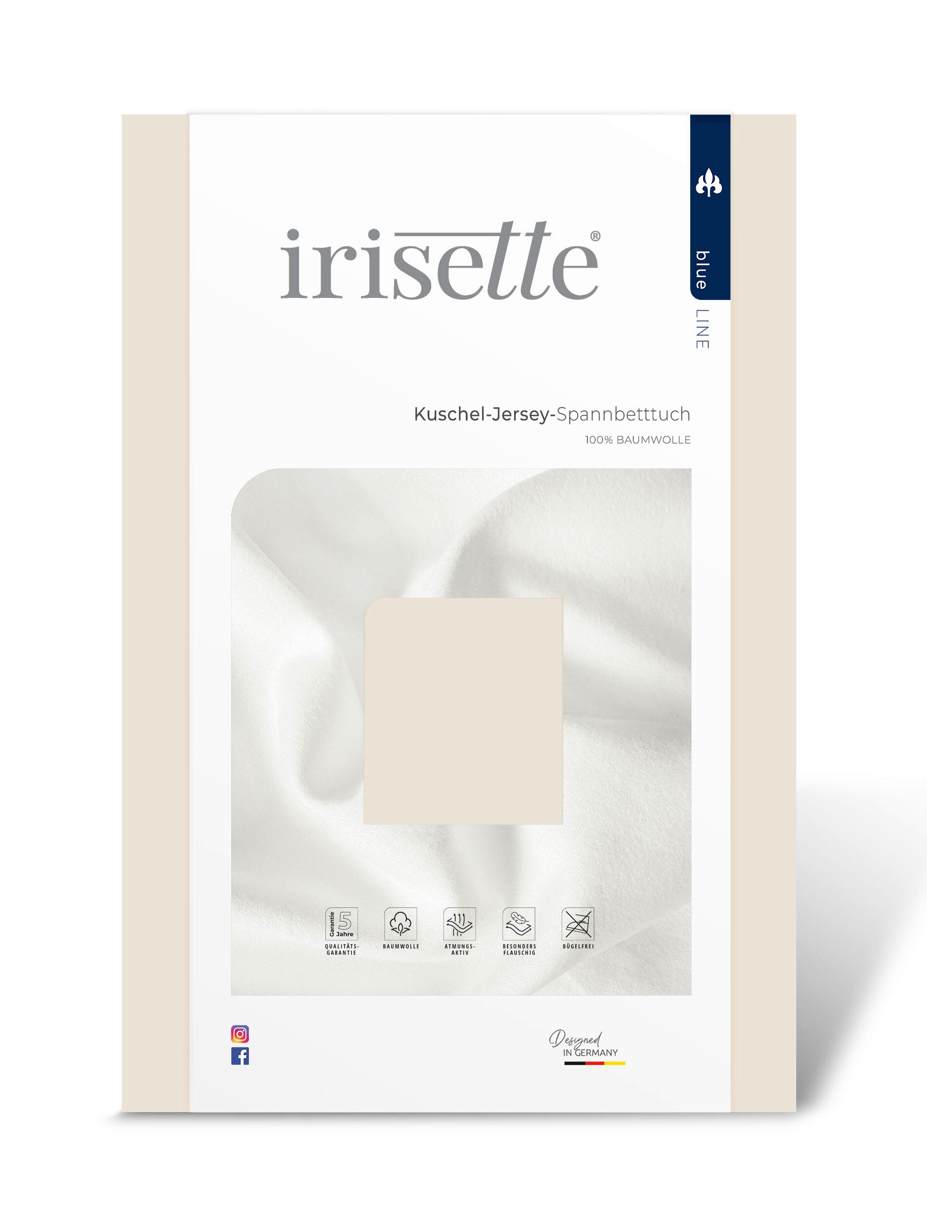 SPANNBETTTUCH Jersey  - Creme, KONVENTIONELL, Textil (140-160/200cm) - Irisette