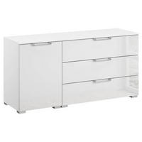 SIDEBOARD 120/61/42 cm  in Klar, Weiss  - Klar/Weiss, Design, Glas/Holzwerkstoff (120/61/42cm) - Novel