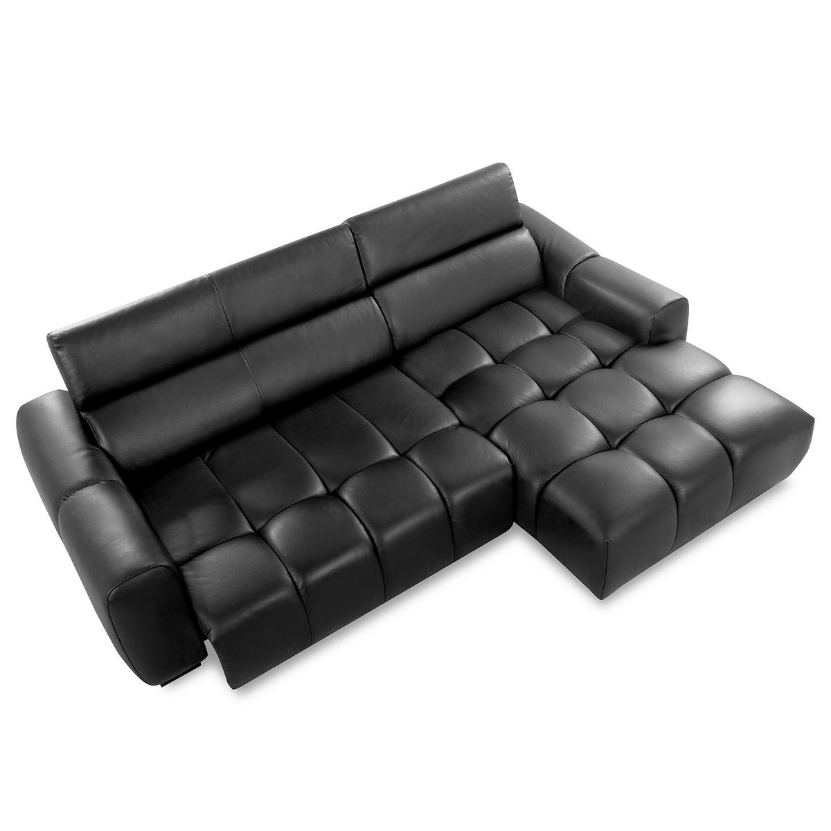 ECKSOFA  Echtleder Anthrazit  - Anthrazit/Schwarz, Design, Leder/Kunststoff (274/177cm) - Livetastic