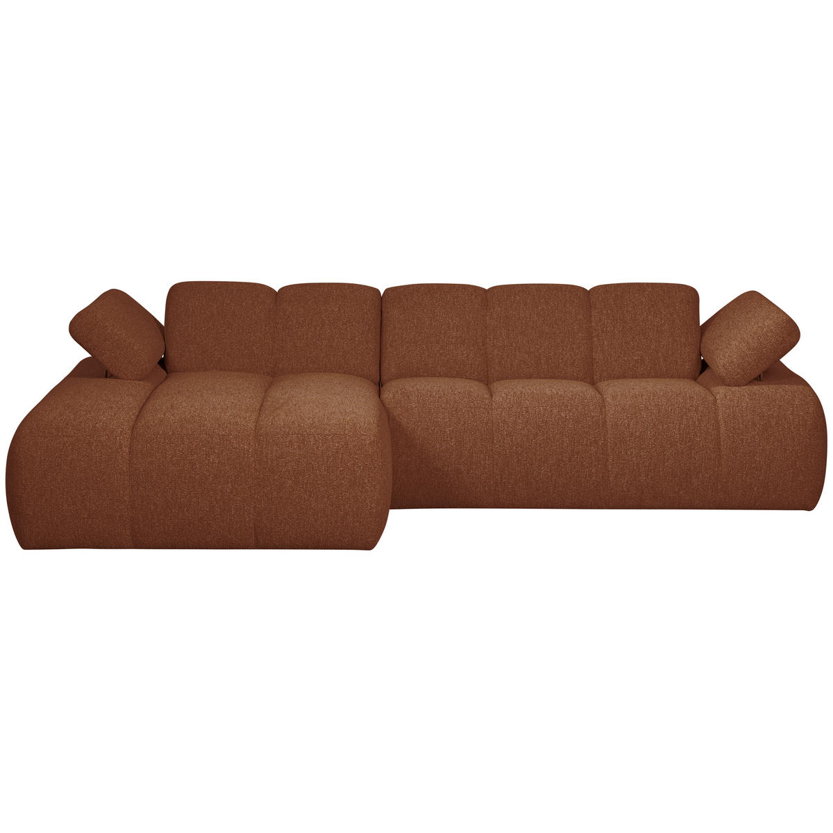 ECKSOFA Mojo Rostfarben Bouclé Armteilverstellung  - Rostfarben/Schwarz, MODERN, Kunststoff/Textil (160/284cm) - Livetastic
