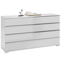 SIDEBOARD  in 149/82/42 cm  - Chromfarben/Weiß, Design, Glas/Holzwerkstoff (149/82/42cm) - Musterring