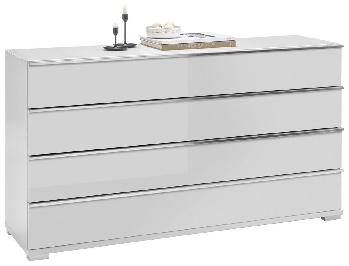 SIDEBOARD  in 149/82/42 cm  - Chromfarben/Weiß, Design, Glas/Holzwerkstoff (149/82/42cm) - Musterring