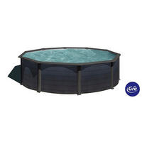 POOL-SET KIT450GYQGRE 460/120 cm  - Anthrazit, KONVENTIONELL, Metall (460/120cm) - Gre