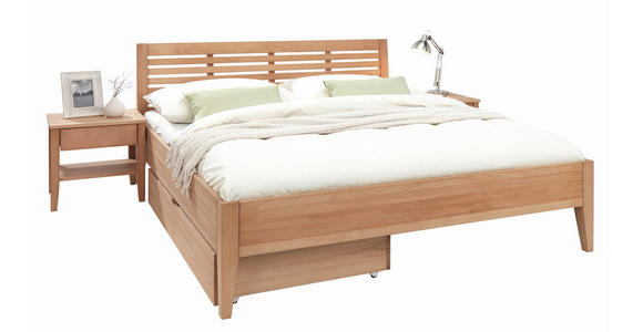 BETT 180/200 cm  in Buchefarben  - Buchefarben/Naturfarben, KONVENTIONELL, Holz (180/200cm) - Linea Natura