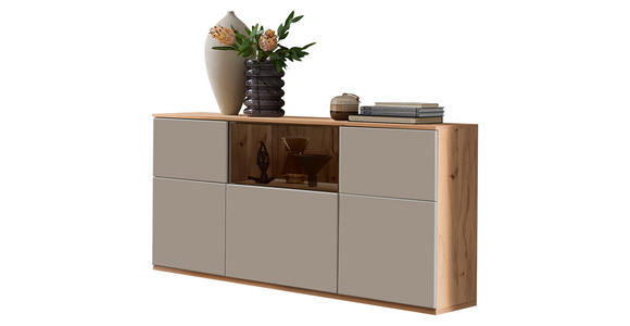 SIDEBOARD Grau, Buchefarben  150/85/40 cm  - Buchefarben/Grau, KONVENTIONELL, Glas/Holzwerkstoff (150/85/40cm) - Venda