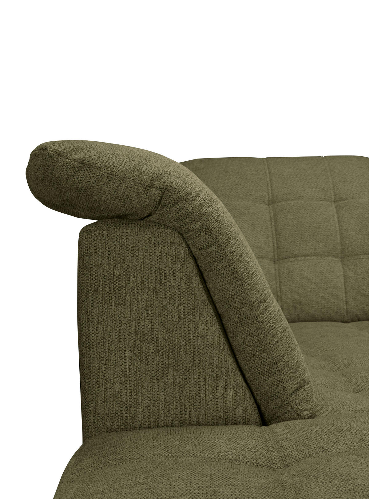 ECKSOFA Olivgrün Chenille  - Chromfarben/Olivgrün, KONVENTIONELL, Kunststoff/Textil (205/260cm) - Carryhome