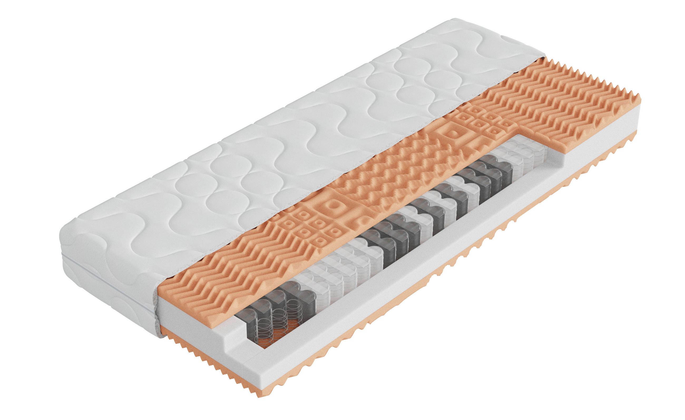 TÁSKARUGÓS MATRAC 180/200 cm  - fehér, Basics, textil (180/200cm) - Sleeptex