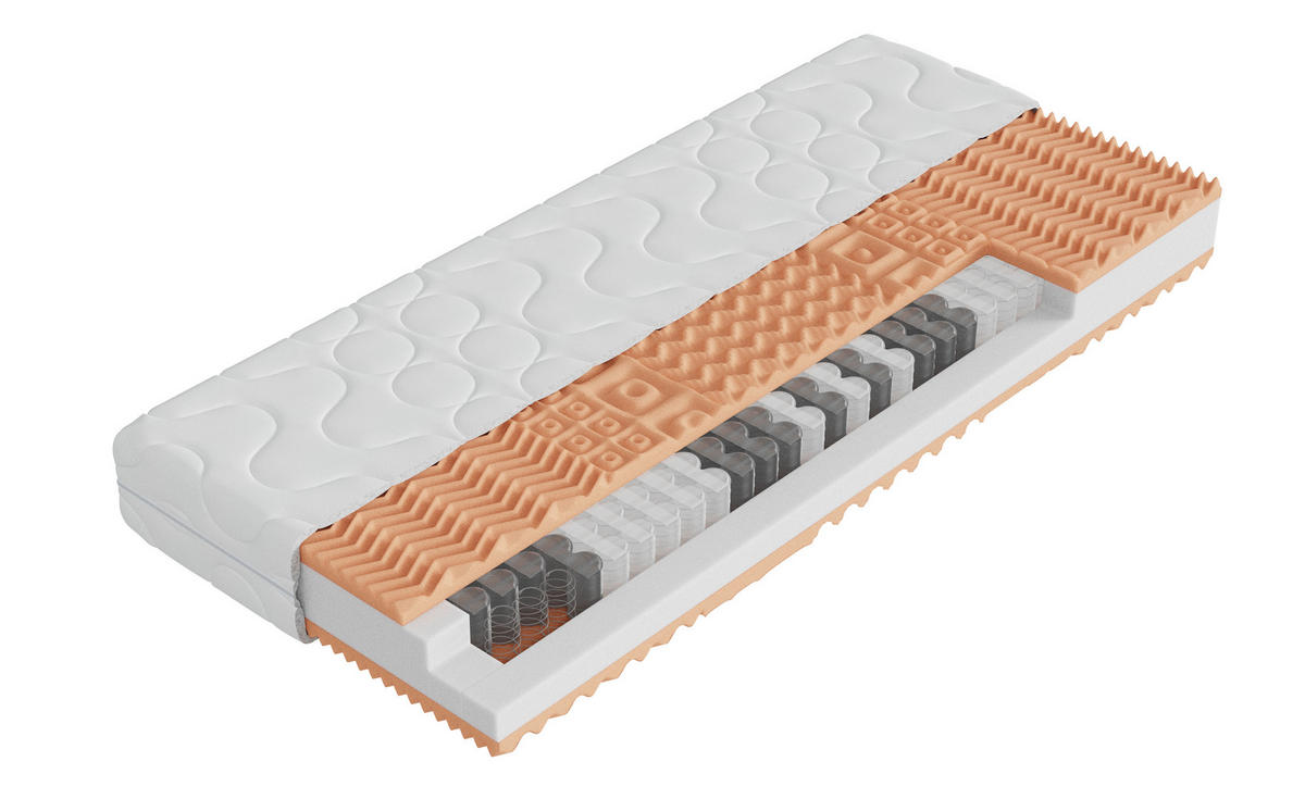 TÁSKARUGÓS MATRAC 160/200 cm  - fehér, Basics, textil (160/200cm) - Sleeptex