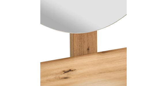 SCHMINKTISCH 110/40/132 cm, Schwarz, Eichefarben  - Eichefarben/Schwarz, KONVENTIONELL, Glas/Holzwerkstoff (110/40/132cm) - Xora