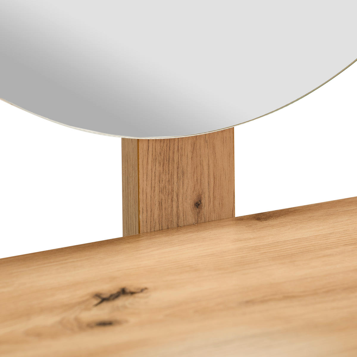 SCHMINKTISCH 110/40/132 cm, Schwarz, Eichefarben  - Eichefarben/Schwarz, KONVENTIONELL, Glas/Holzwerkstoff (110/40/132cm) - Xora